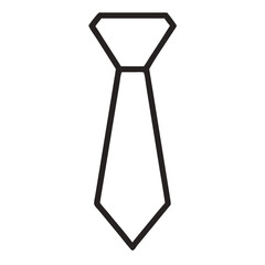 Outline Tie  silhouette. Minimal Tie Linear Vector for Menswear and Dress Code Branding
