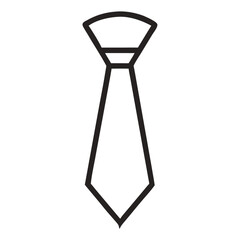 Outline Tie  silhouette. Minimal Tie Linear Vector for Menswear and Dress Code Branding
