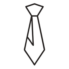 Outline Tie  silhouette. Minimal Tie Linear Vector for Menswear and Dress Code Branding
