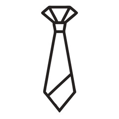 Outline Tie  silhouette. Minimal Tie Linear Vector for Menswear and Dress Code Branding

