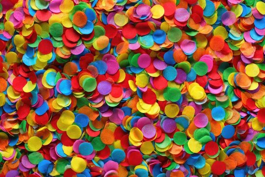 Vibrant confetti in a colorful explosion
