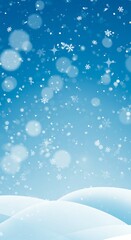 Fototapeta premium Winter's Gentle Descent: A Digital Snowscape