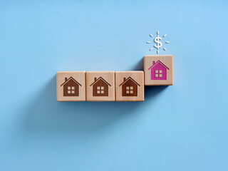 Choosing best house among many offers with increasing prices in real estate market