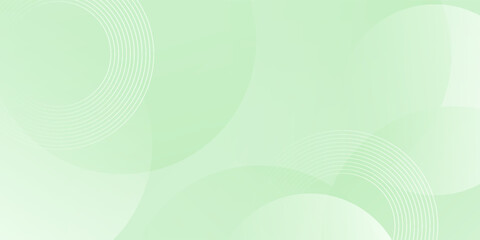 Minimalist soft Abstract Background in Gradient green and white Tones with Circles. Circle effect style geometric, abstract background.