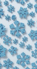Serene Winter: 3D Rendered Snowflake Pattern