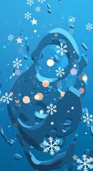 Winter's Embrace: A 3D Blue Festive Swirl