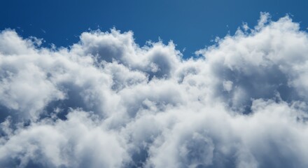 Dreamy Cloudscape: Vivid Blue Sky, 3D Render