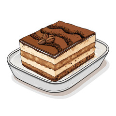 Create a bold, vector illustration of layered, overlapping tiered cake slices, emphasizing thick outlines.  Focus on clean lines and vibrant color.