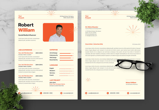 Orange And Cream UI UX Designer Resume 