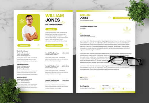 Green And Black Software Engineer Resume