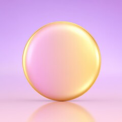 Obraz premium A stunning sphere showcasing a gradient of warm golden and soft pink hues set against a gentle pastel purple background reflecting a sense of modern elegance and minimalist design
