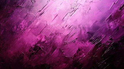 Abstract oil painting of textured magenta and purple hues with diagonal brushstrokes and light source