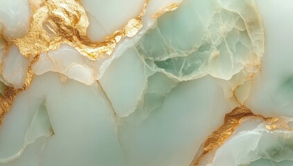 Textured mint green and gold marble