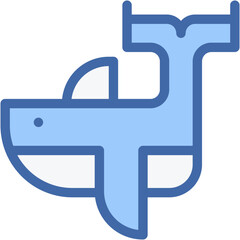 Vector Icon Whale, Orca, Animal Kingdom, Sea Life, Wildlife, Animals