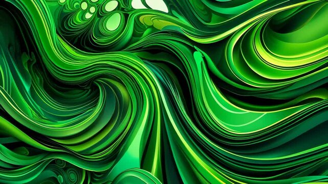 Vibrant Green Backdrop with Swirls and Patterns for Dynamic Presentation and Contemporary Designs