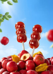 Children's snack made from hawthorn, candied haws