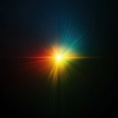 Obraz premium Colorful light burst on dark background radiating outward in a starburst pattern abstract design graphic resource