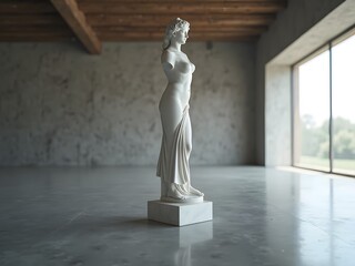 Ancient stone sculptures of Jesus and the Virgin Mary represent religious art and history