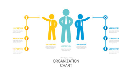 organization chart Infographic template for business with avatar icons. vector illustration.