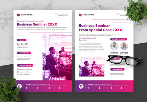 Gradient Purple And Pink Business Event Flyer