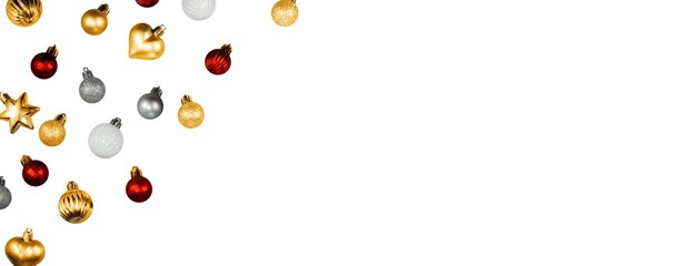 banner background with golden Christmas balls ornament