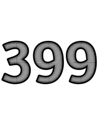 Black and white color numbers 399