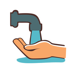 washing hands isolated on white