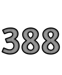 Black and white color numbers 388