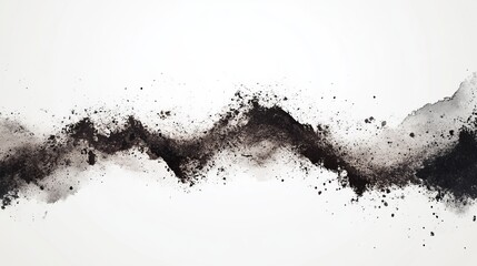 Abstract dark ink wave on white background, textured, dynamic, artistic