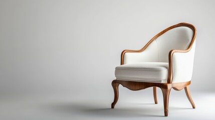 Modern traditional chair on plain studio background