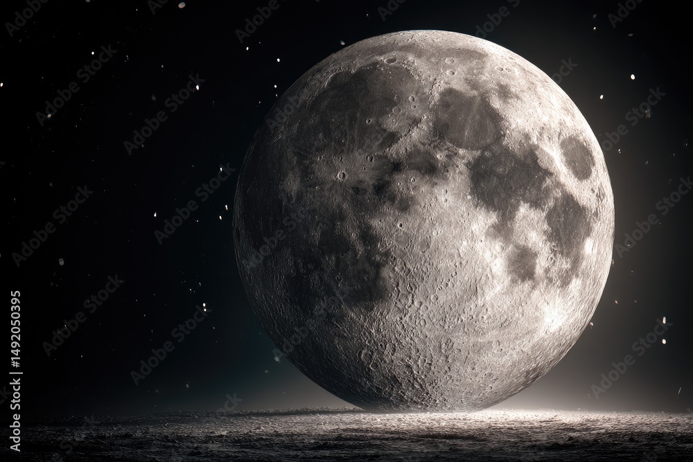 Canvas Prints full moon on lunar surface