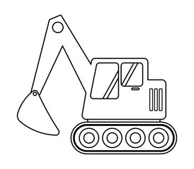 Illustration of an excavator isolated on a white background
