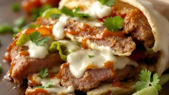 Delicious buffalo chicken pita pocket sandwich