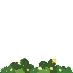 Obraz premium Green Bush With Flower Illustration