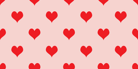 Love heart seamless pattern illustration. Cute romantic hearts background print. Valentine's day holiday backdrop texture, romantic wedding design.