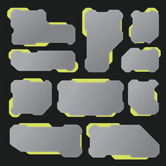 Futuristic HUD UI Panels Set with Neon Glow