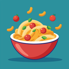 pasta on bowl vector