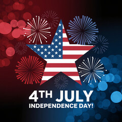 Obraz premium Happy Independence Day USA 4th of July Celebration Image Design for Social Media Posts & Marketing Campaigns