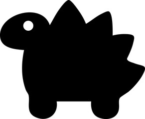 Adorable stegosaurus silhouette icon perfect for children’s books, dinosaur parties, prehistoric themes, and educational materials.