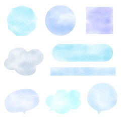 水彩風のシンプルな寒色系フレーム