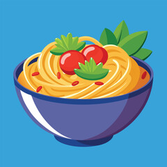 pasta on bowl vector