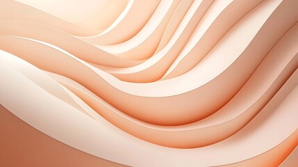 3D render of layered, flowing curves in shades of beige and cream.