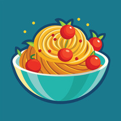 pasta on bowl vector