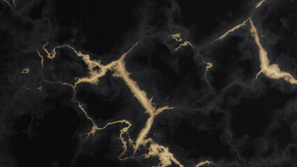 Sophisticated black marble design features stunning gold veins, offering a luxurious visual.