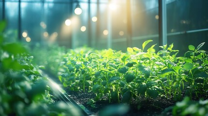Lush Greenery in a Greenhouse