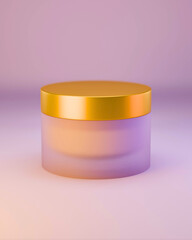 jar of cream with gold lid and isolated on background