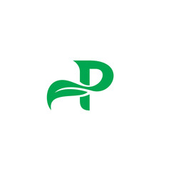 Letter P With Leaf logo Design Vector