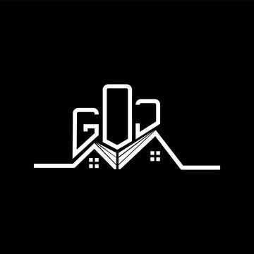 GOJ Real State logo design, GOJ simple and modern logo. GOJ luxurious alphabet design