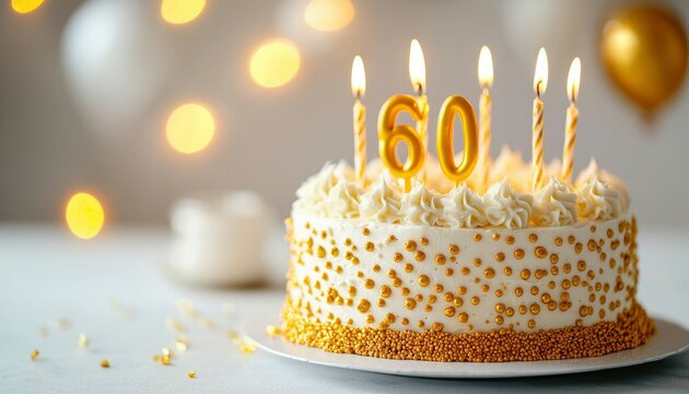 Birthday cake with candles - Powered by Adobe