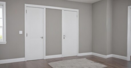 Fototapeta premium Sleek white interior door collection; open & closed states shown , isolated, interior design